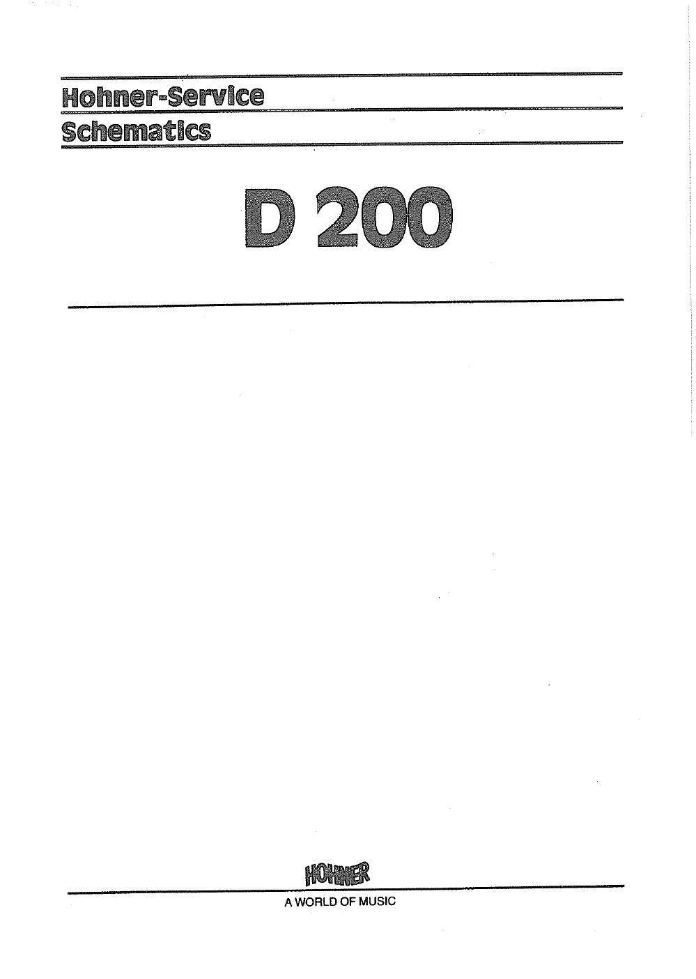 hohner symphony d200 service manual