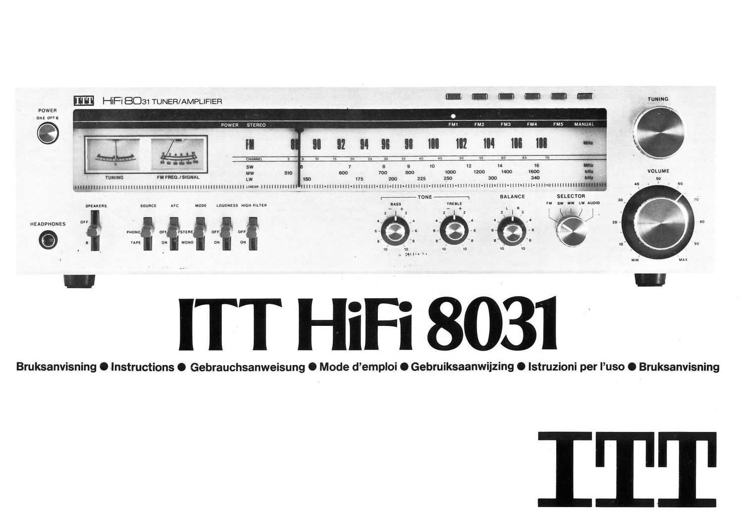 itt hifi 8031 owners manual