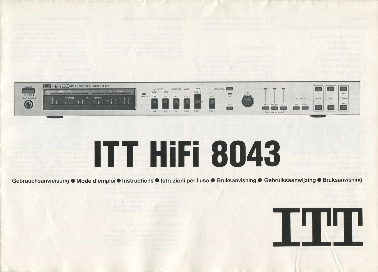 itt hifi 8043 owners manual