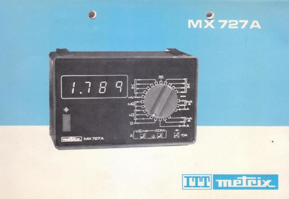 itt metrix MX727A owners manual