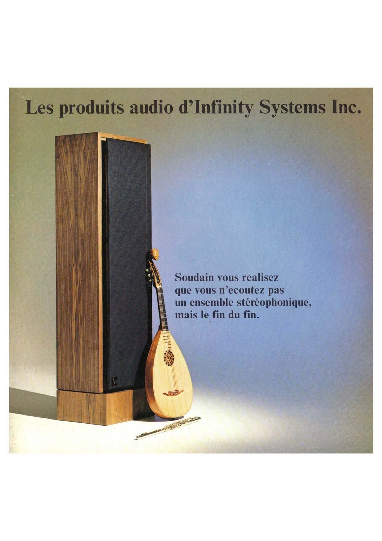 Infinity Audio Products 1977 French Catalog
