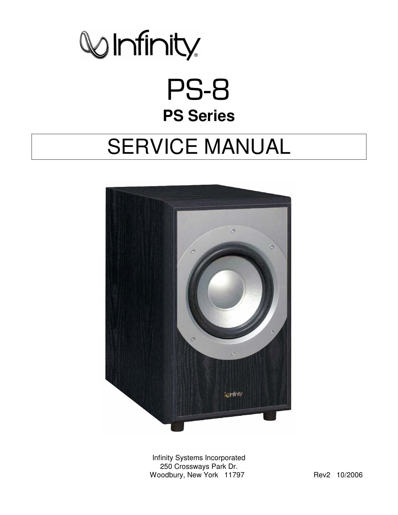 Infinity PS 8 Service Manual