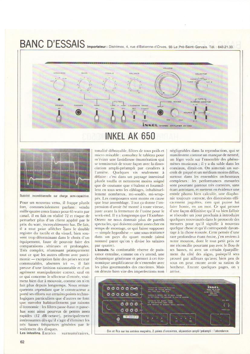 Inkel AK 650 Test