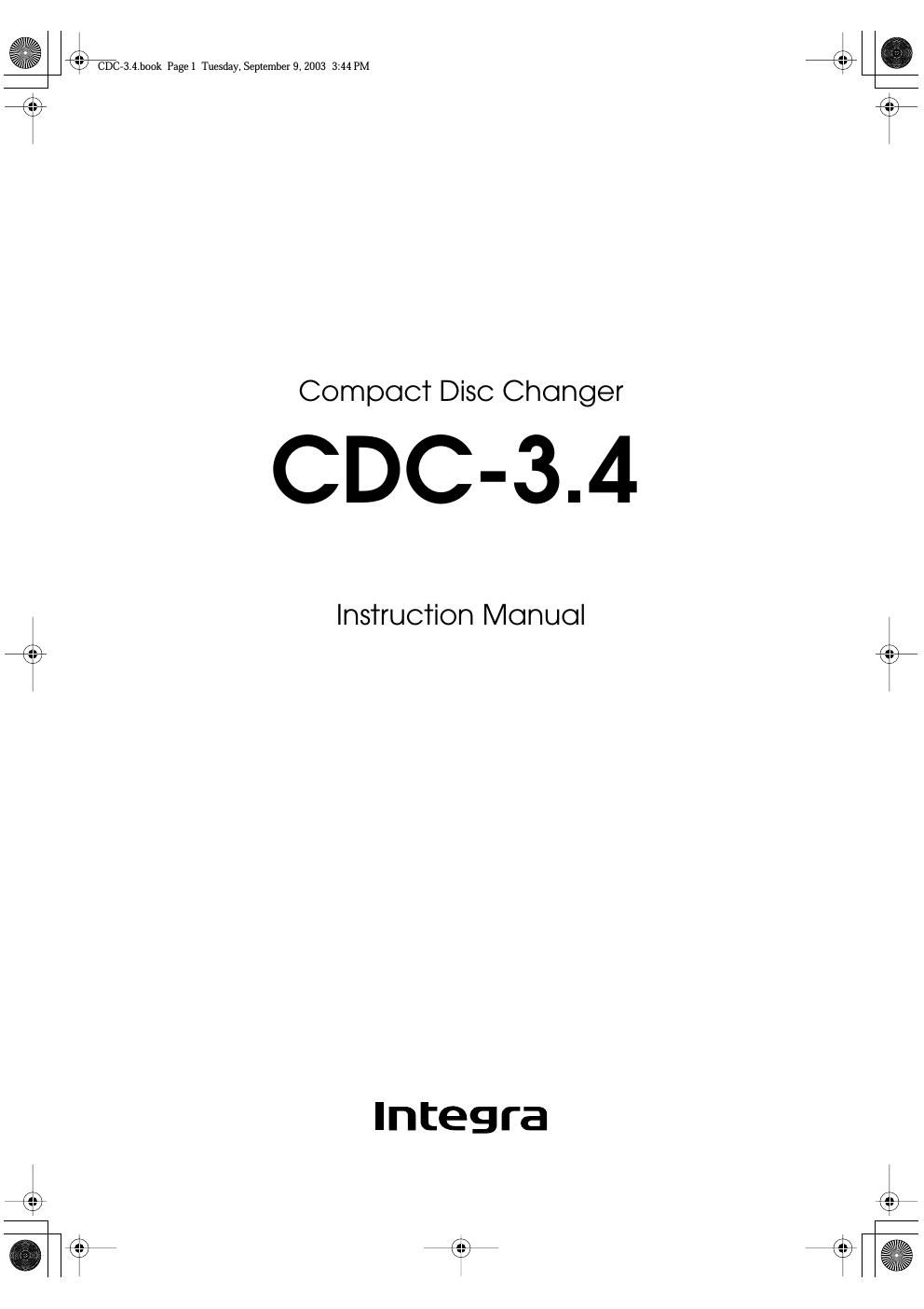 integra cdc 3 4 owners manual