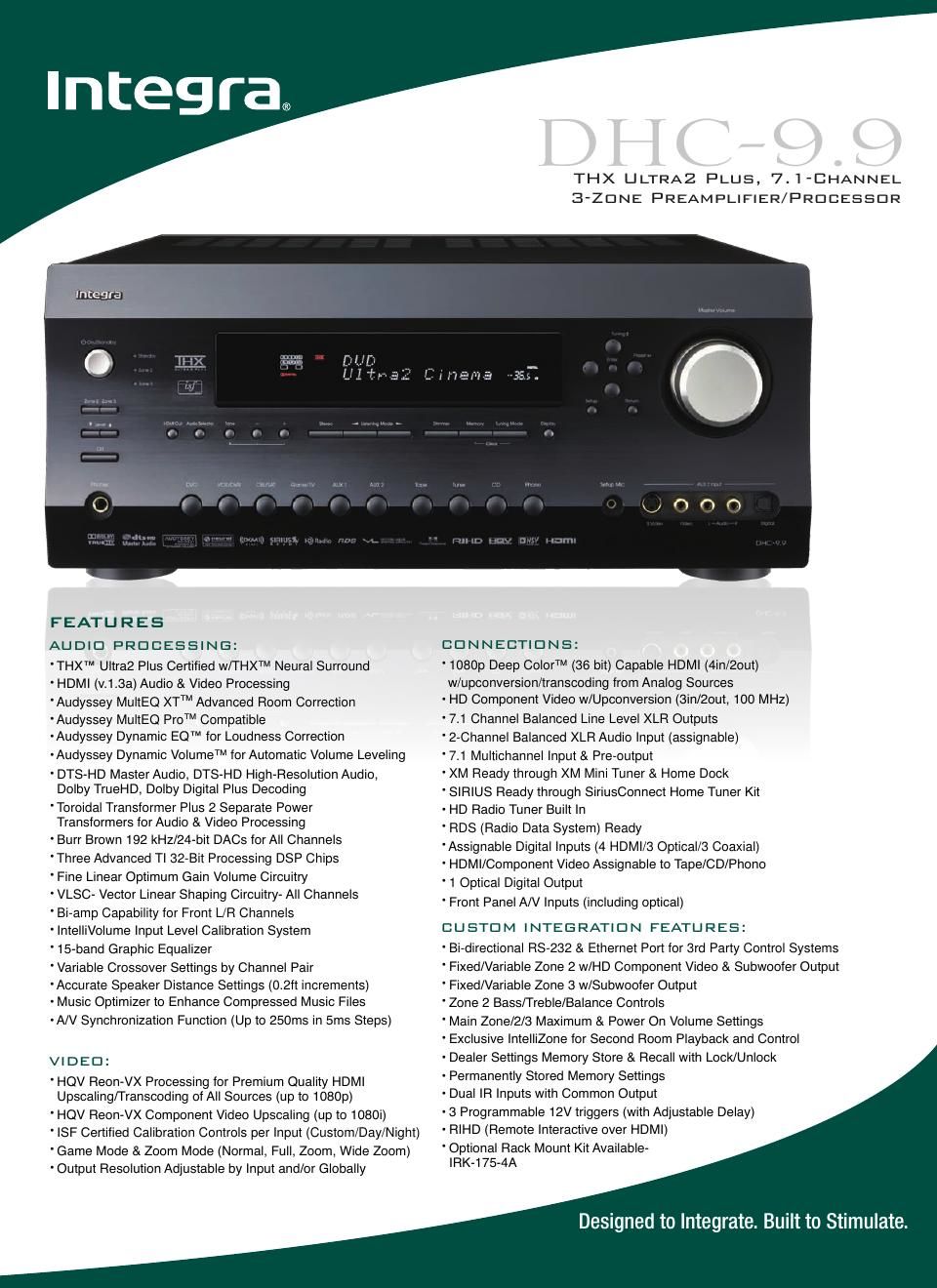 integra dhc 9 9 brochure