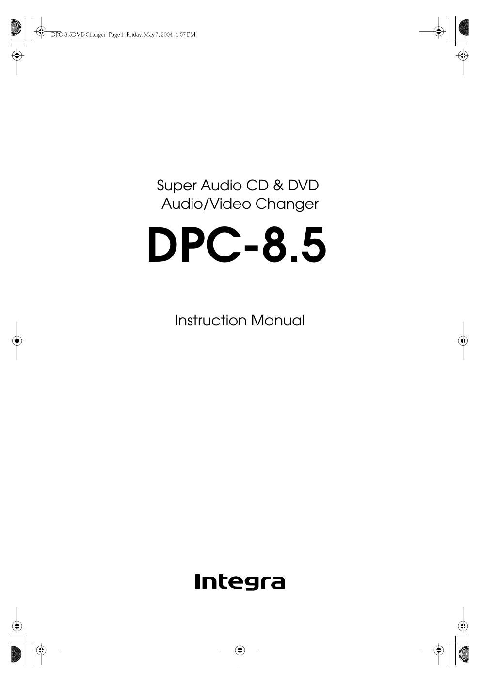 integra dpc 8 5 owners manual