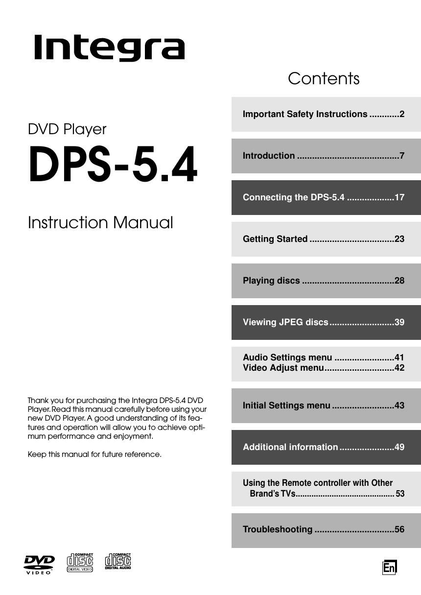 integra dps 5 4 owners manual