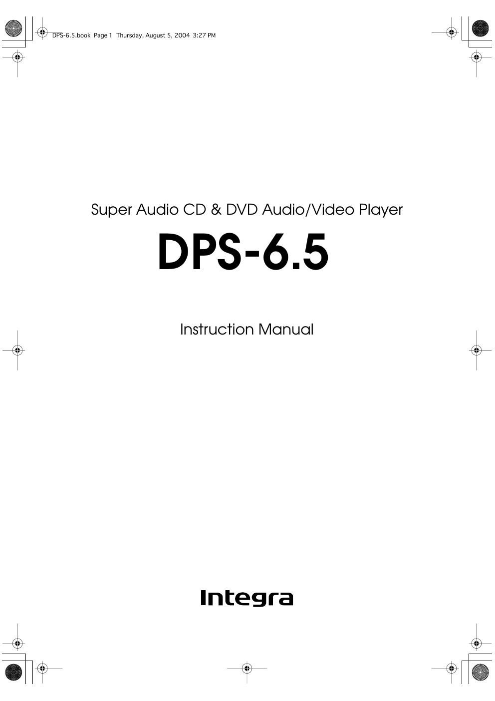 integra dps 6 5 owners manual