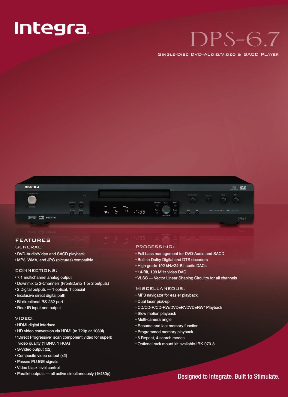 integra dps 6 7 brochure