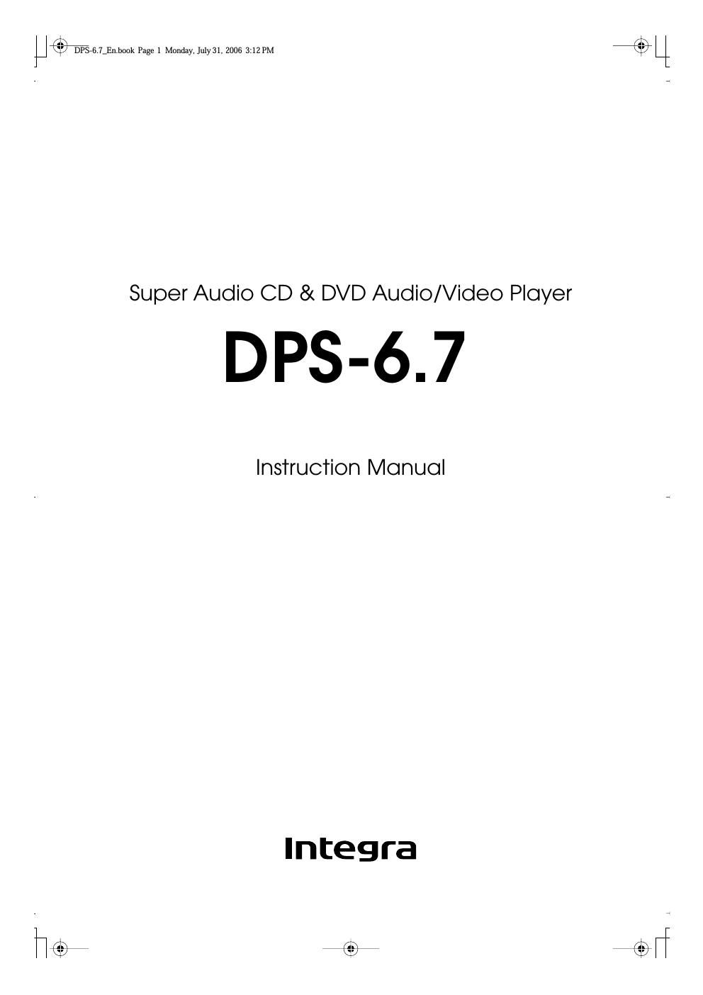 integra dps 6 7 owners manual