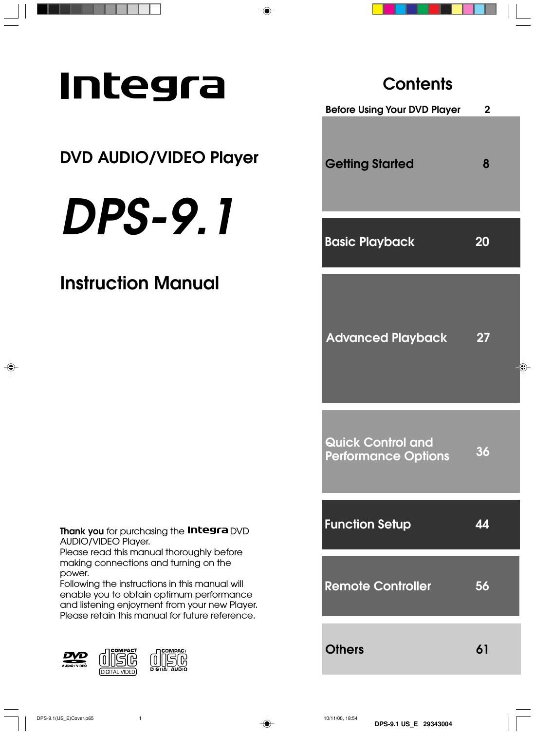 integra dps 9 1 owners manual