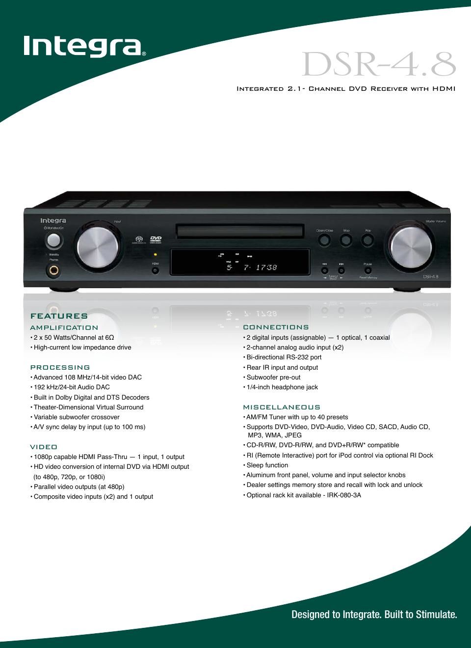 integra dsr 4 8 brochure