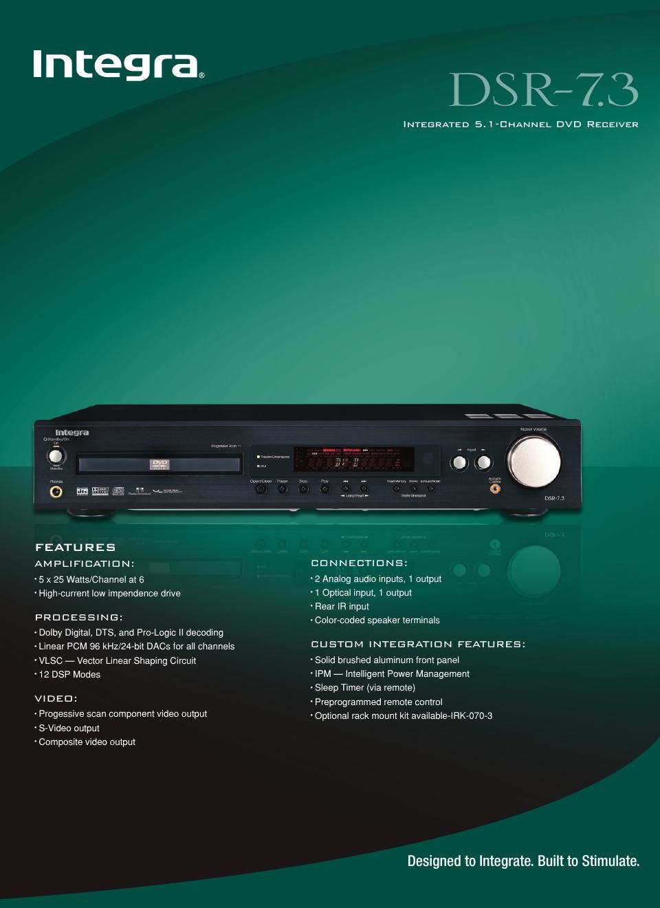 integra dsr 7 3 brochure