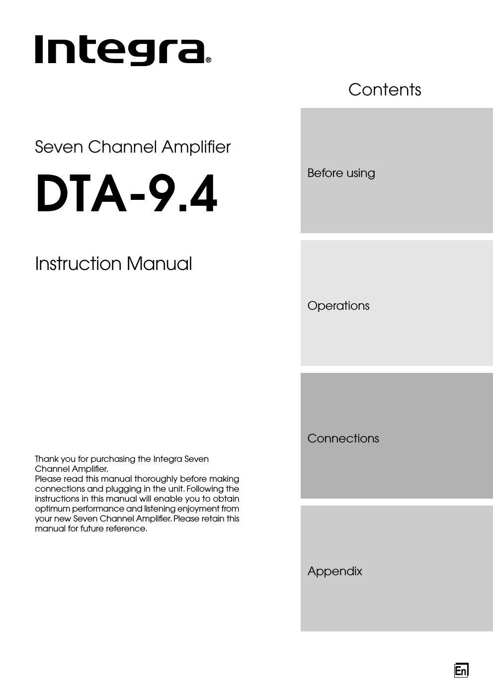 integra dta 9 4 owners manual
