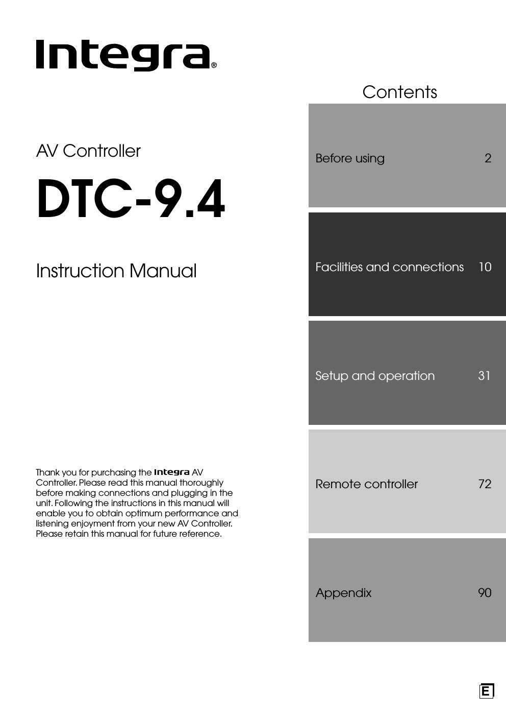 integra dtc 9 4 owners manual