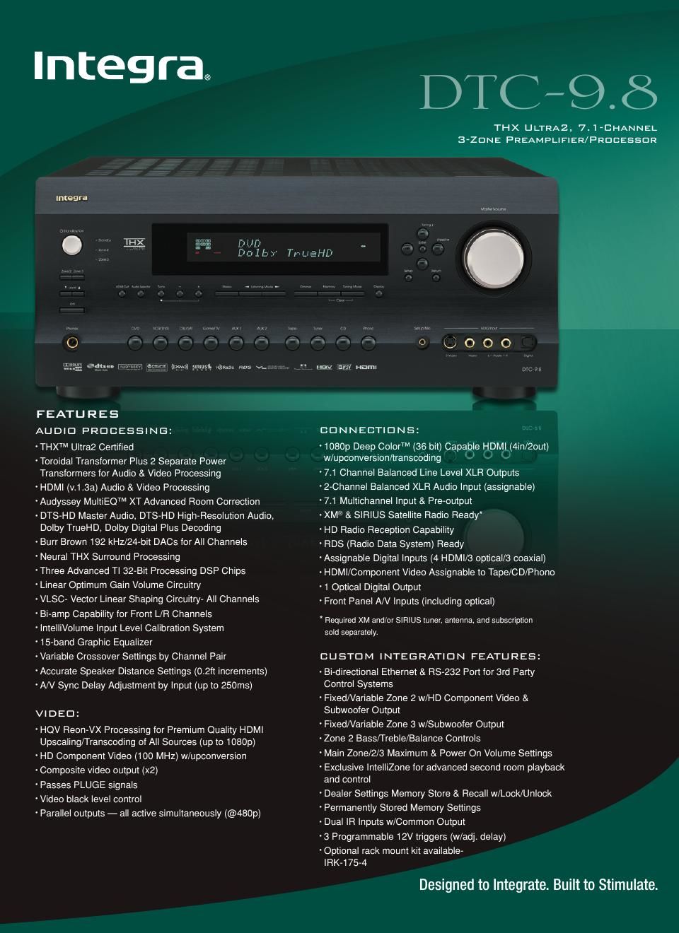 integra dtc 9 8 brochure