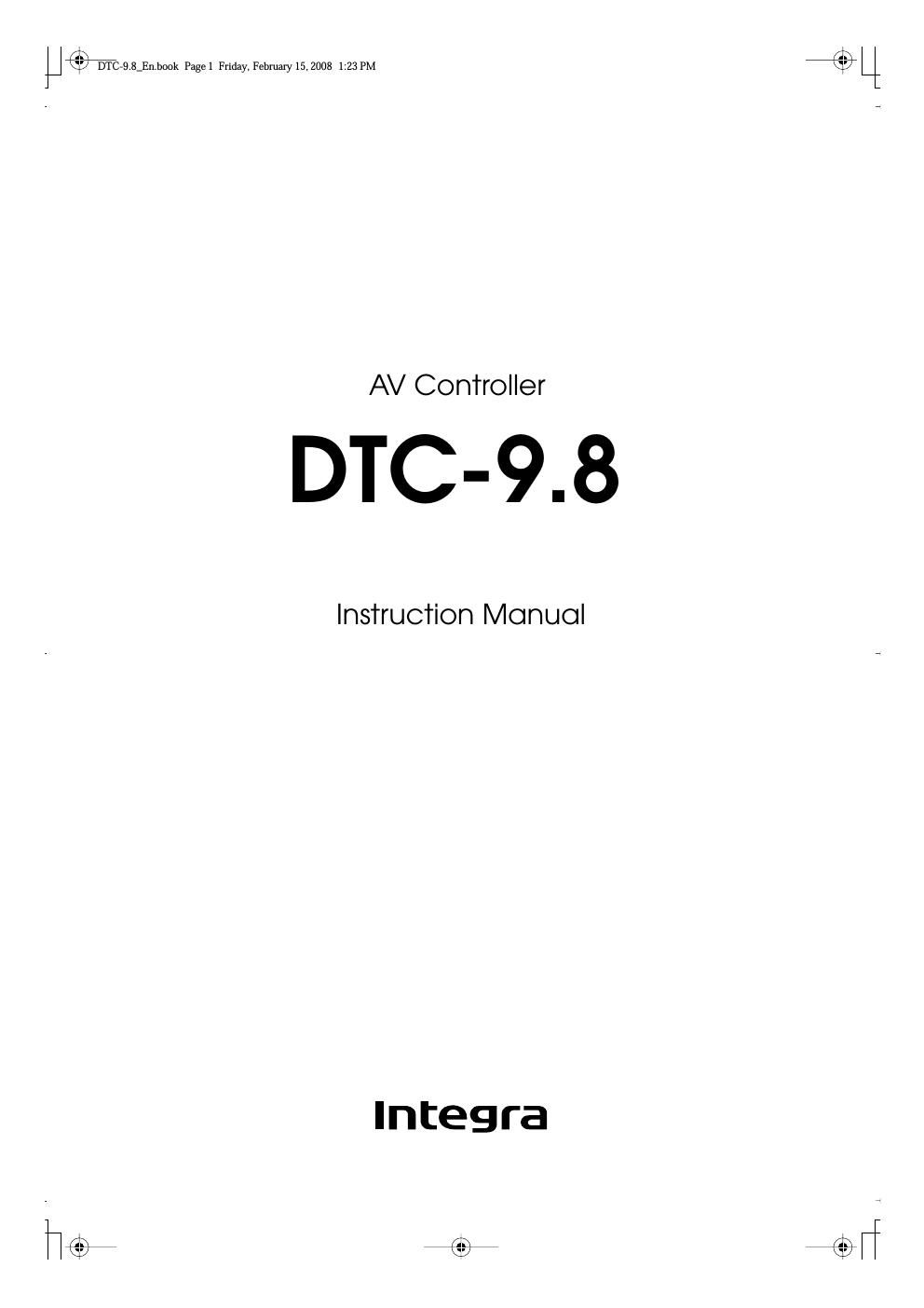 integra dtc 9 8 owners manual