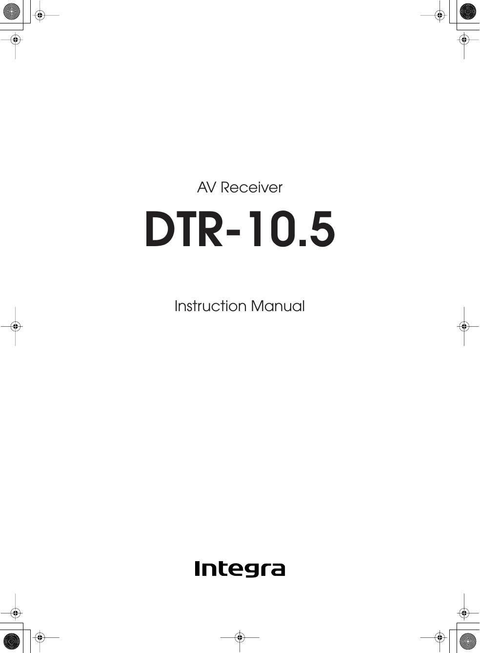 integra dtr 10 5 owners manual
