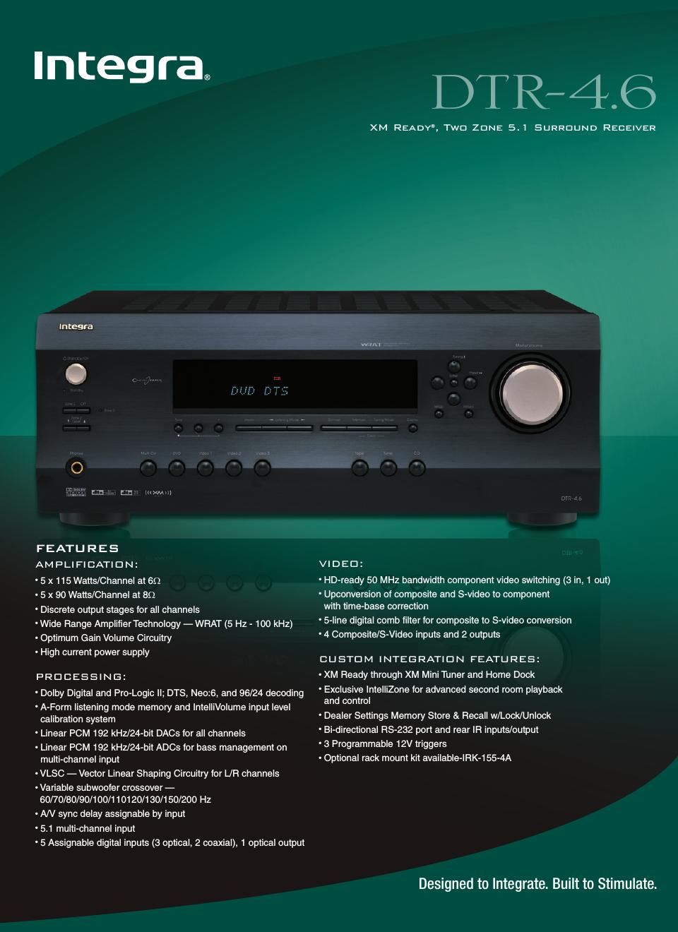 integra dtr 4 6 brochure