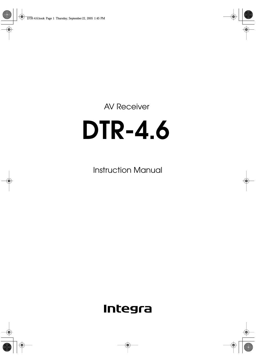 integra dtr 4 6 owners manual