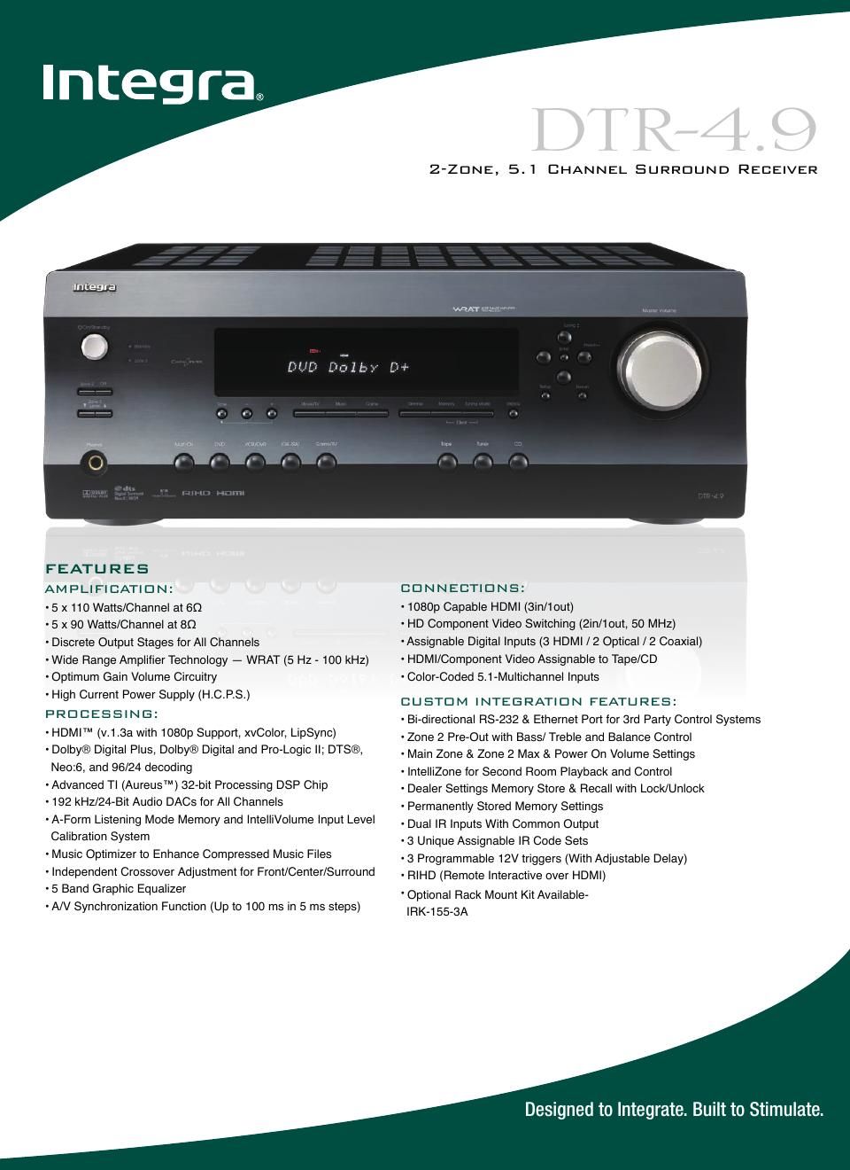 integra dtr 4 9 brochure