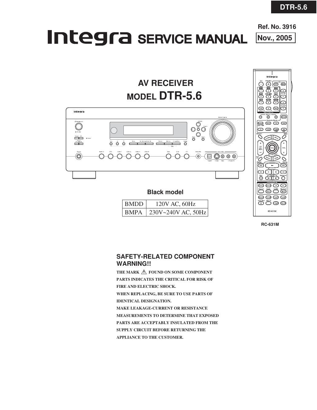 integra dtr 5 6 service manual