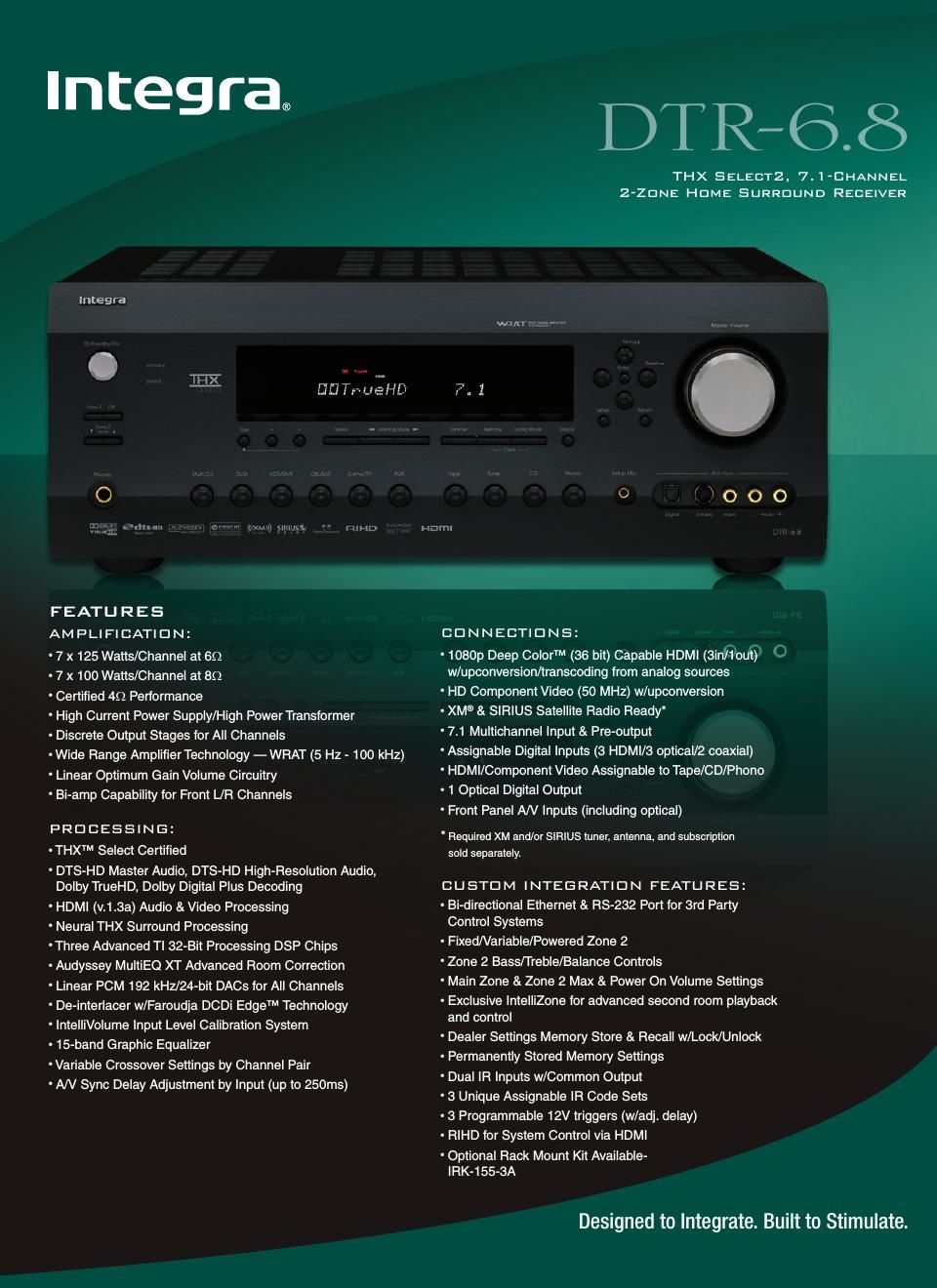 integra dtr 6 8 brochure