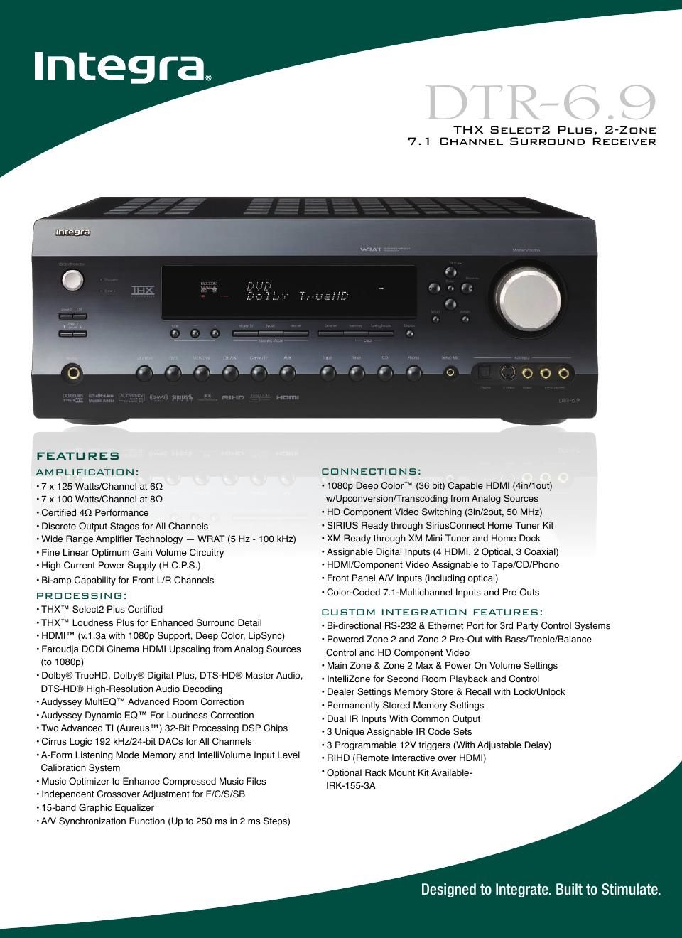 integra dtr 6 9 brochure