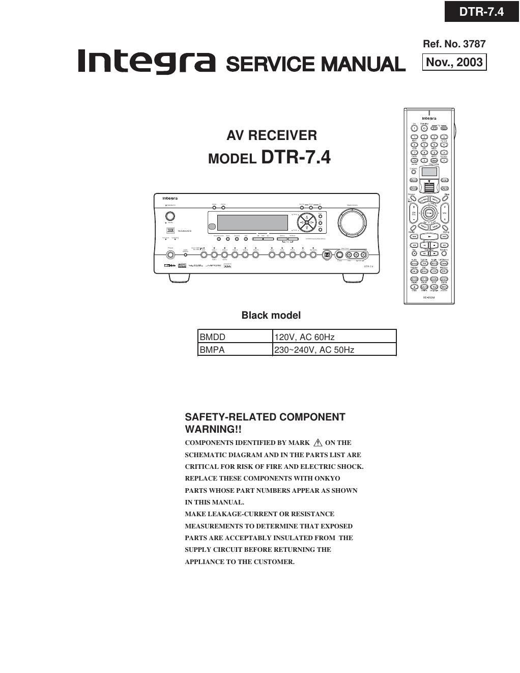 integra dtr 7 4 service manual