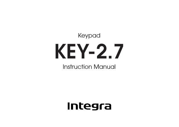 integra key 2 7 owners manual