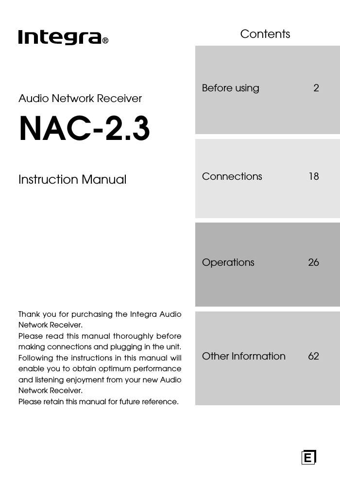 integra nac 2 3 owners manual