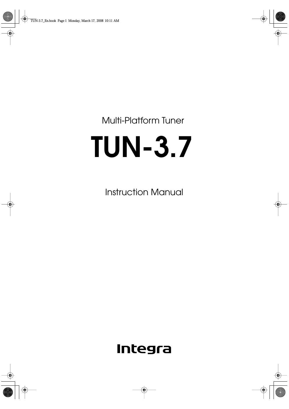 integra tun 3 7 owners manual