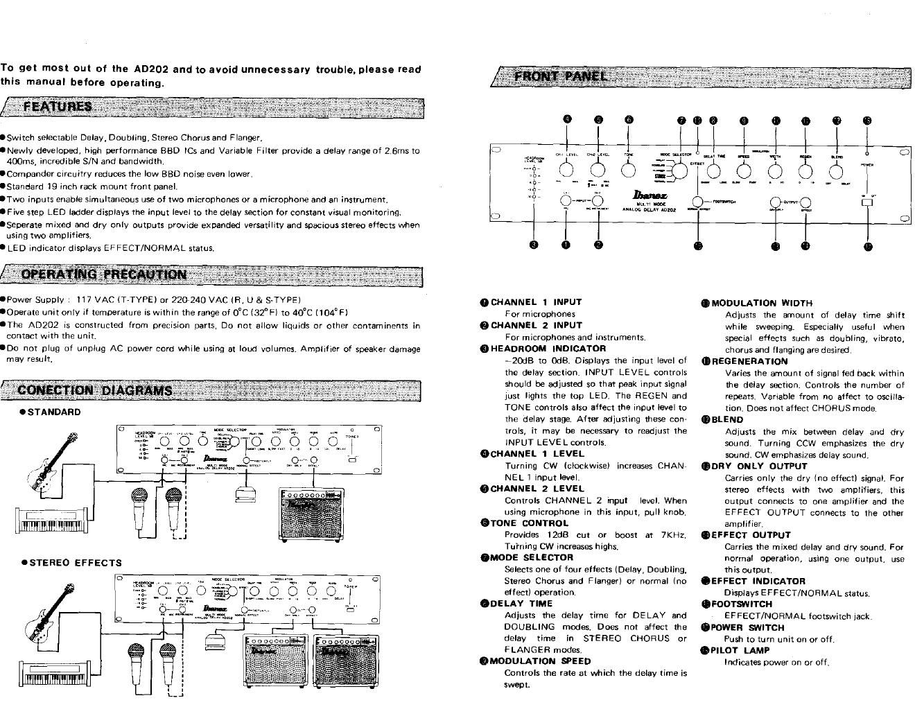 IBANEZ AD 202 Owner Manual