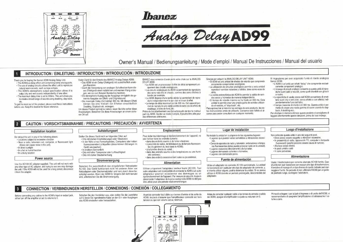 Ibanez AD 99 owner manual