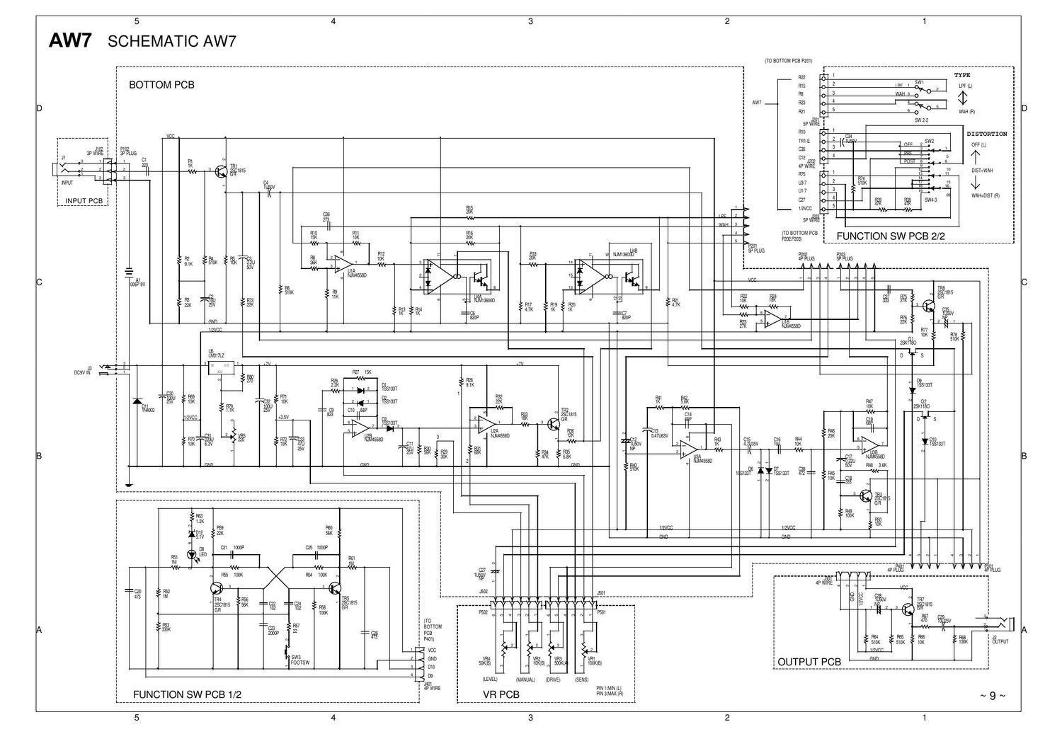 Ibanez AW 7 Autowah Schematic