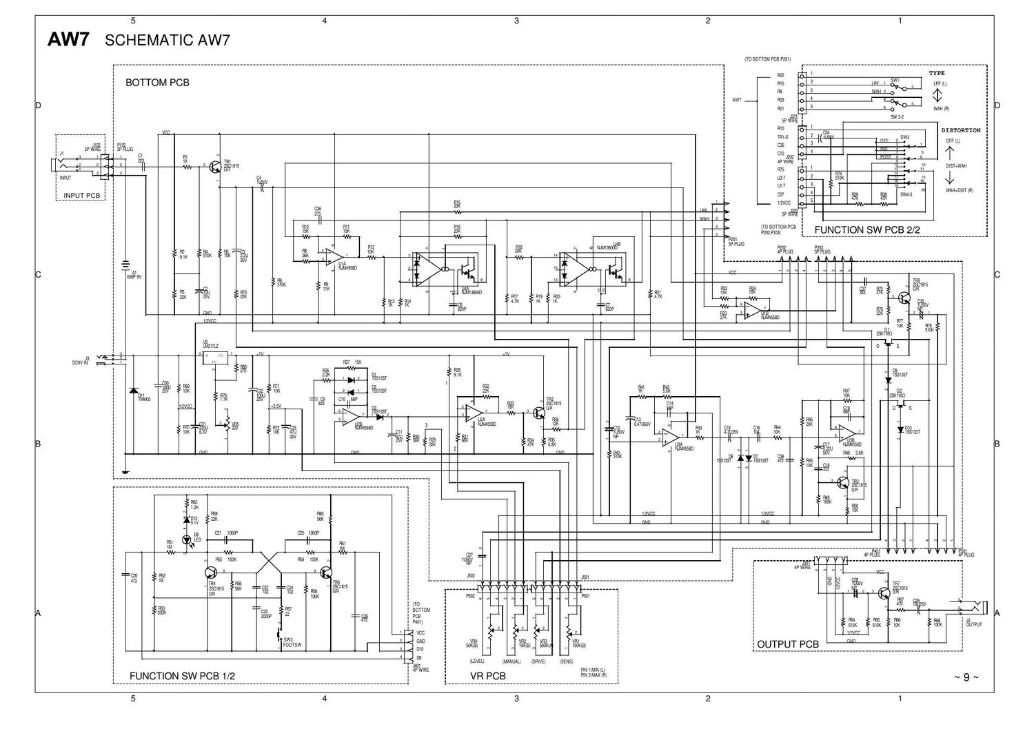 Ibanez AW 7 Autowah Schematic