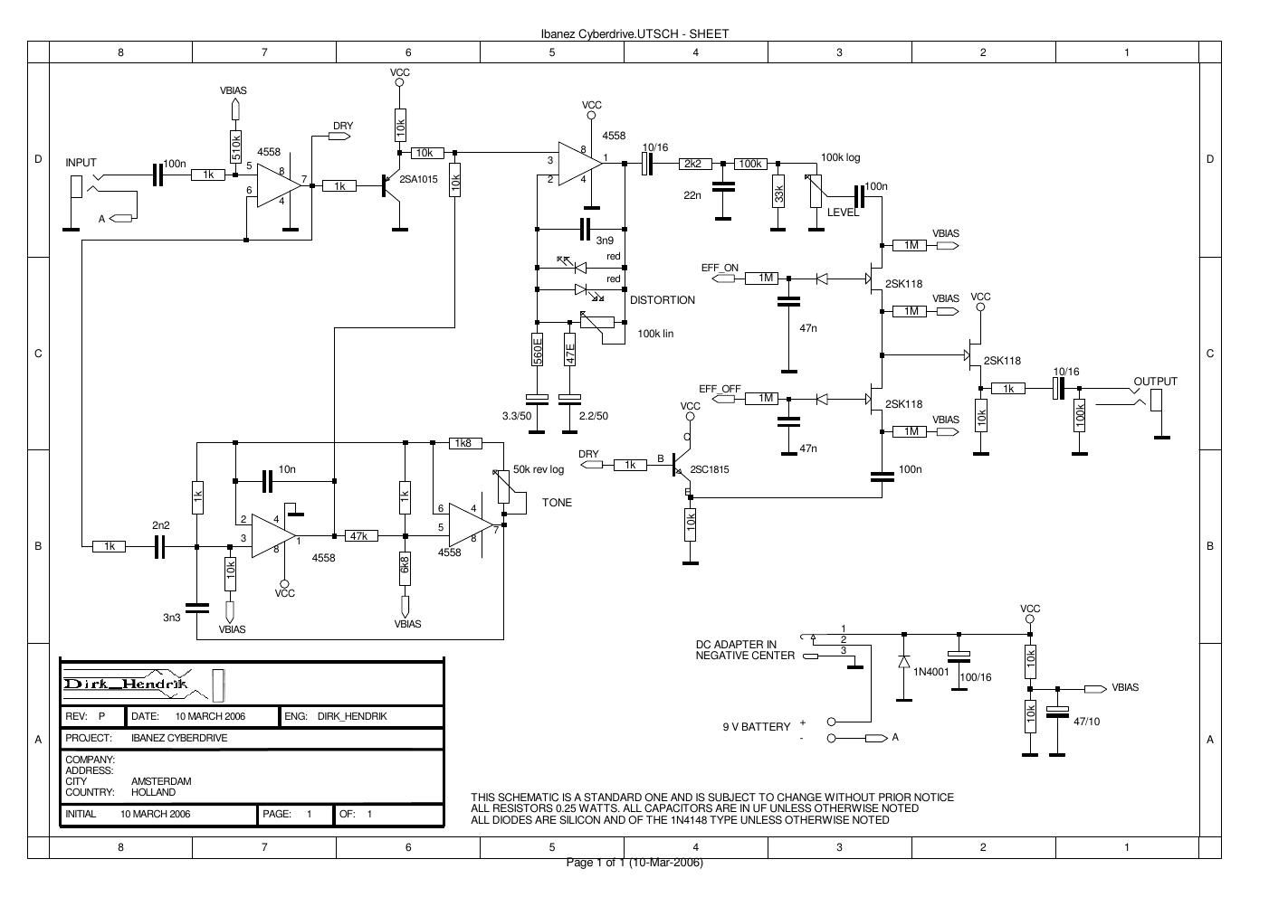 Ibanez CD 5 Cyberdrive Schematic