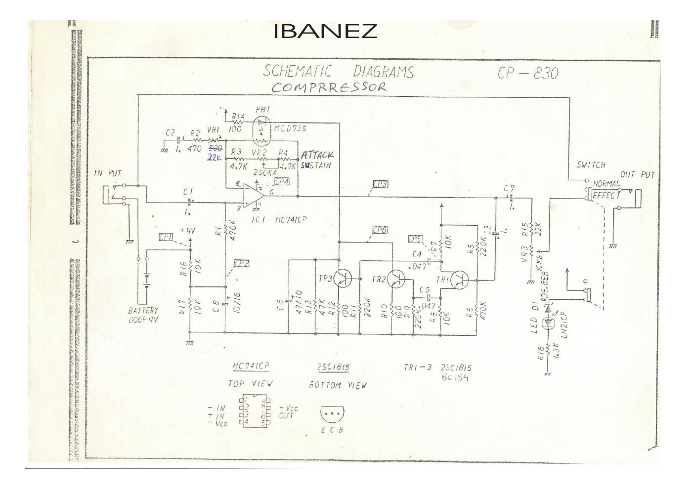 Ibanez CP 830 Compressor Schematic