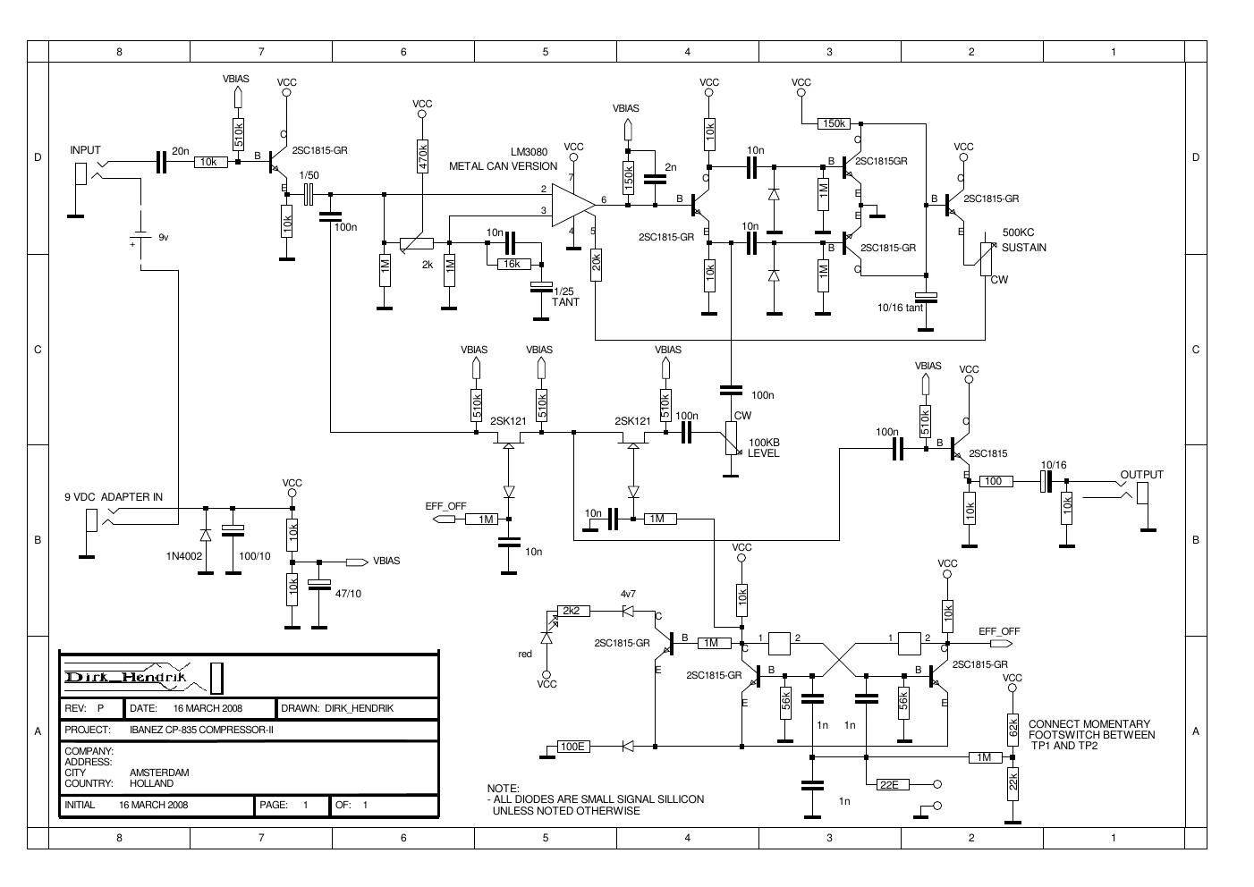 Ibanez CP 835 Compressor Schematic