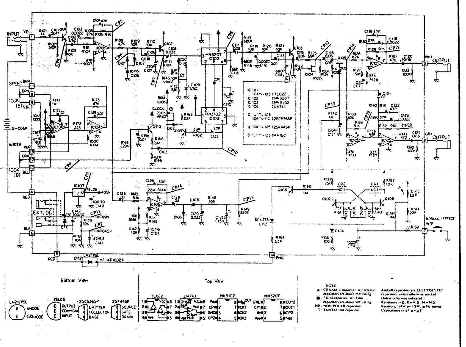 Ibanez CS 9 Stereo Chorus Schematic