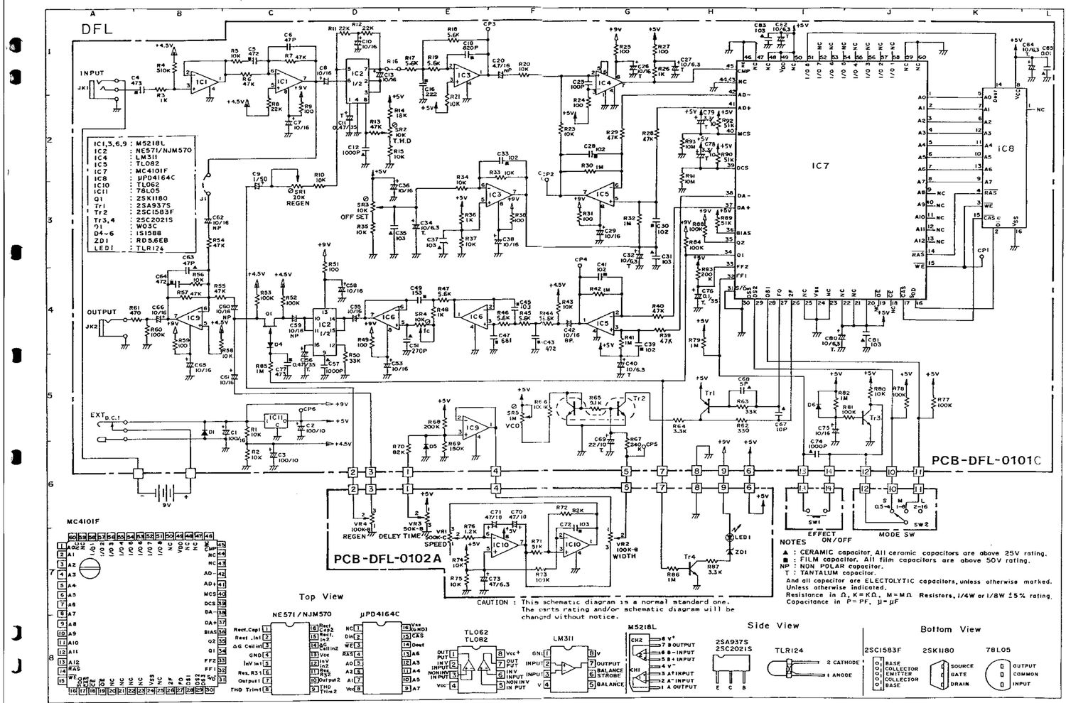Ibanez DFL Digital Flanger Schematic