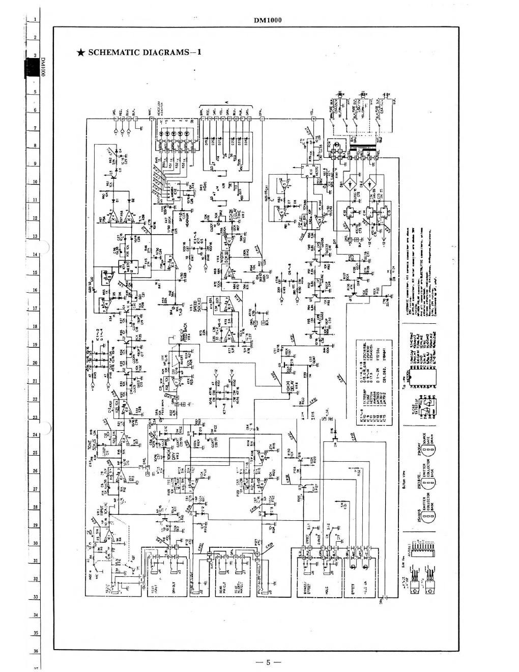 Ibanez DM 1000 Digital Delay Schematics