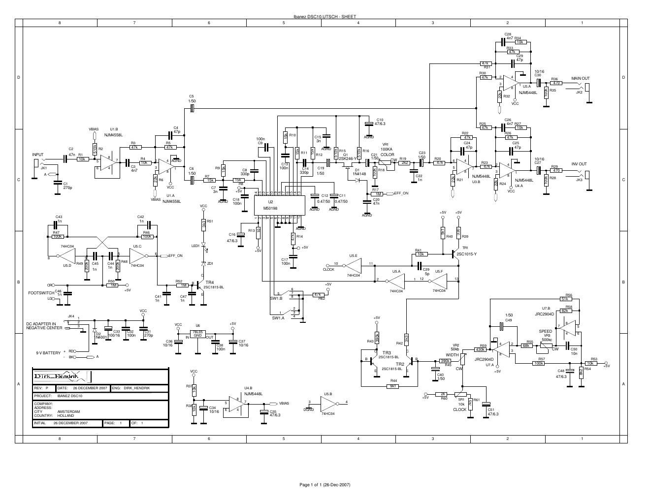 Ibanez DSC 10 Chorus Schematic