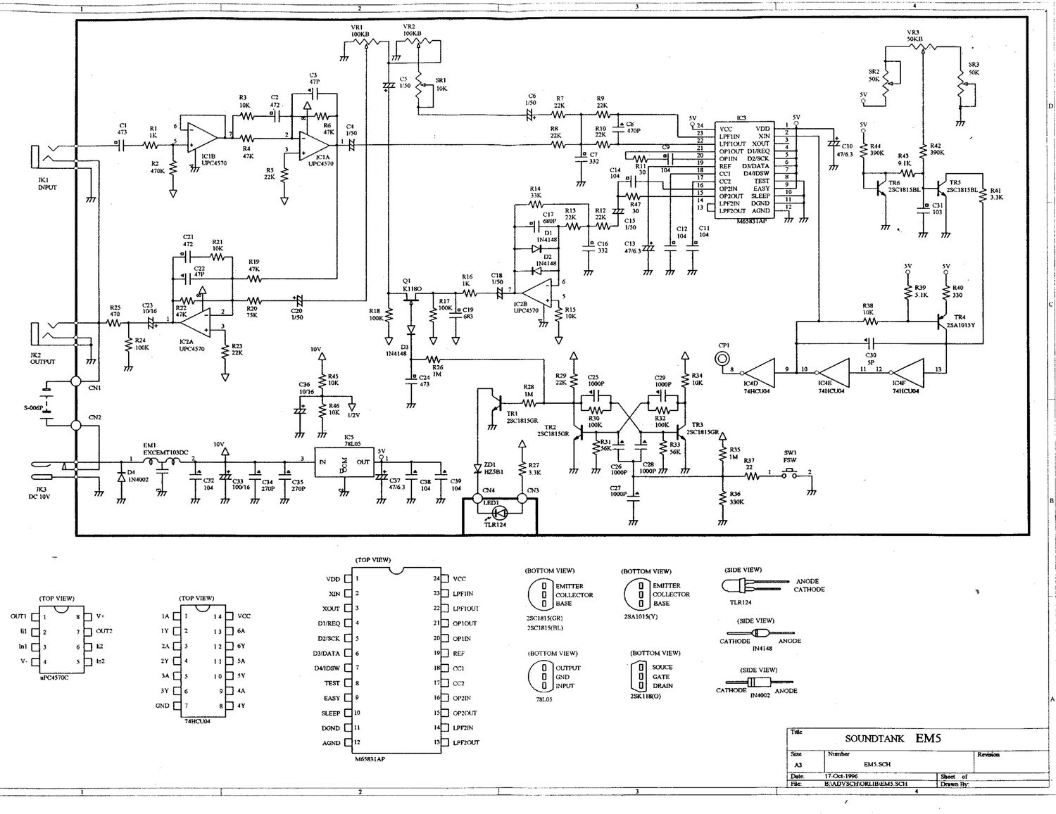 Ibanez EM 5 Echo Machine Schematic