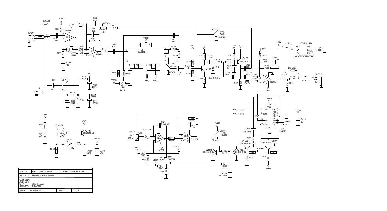 Ibanez FL 303 Flanger Schematic