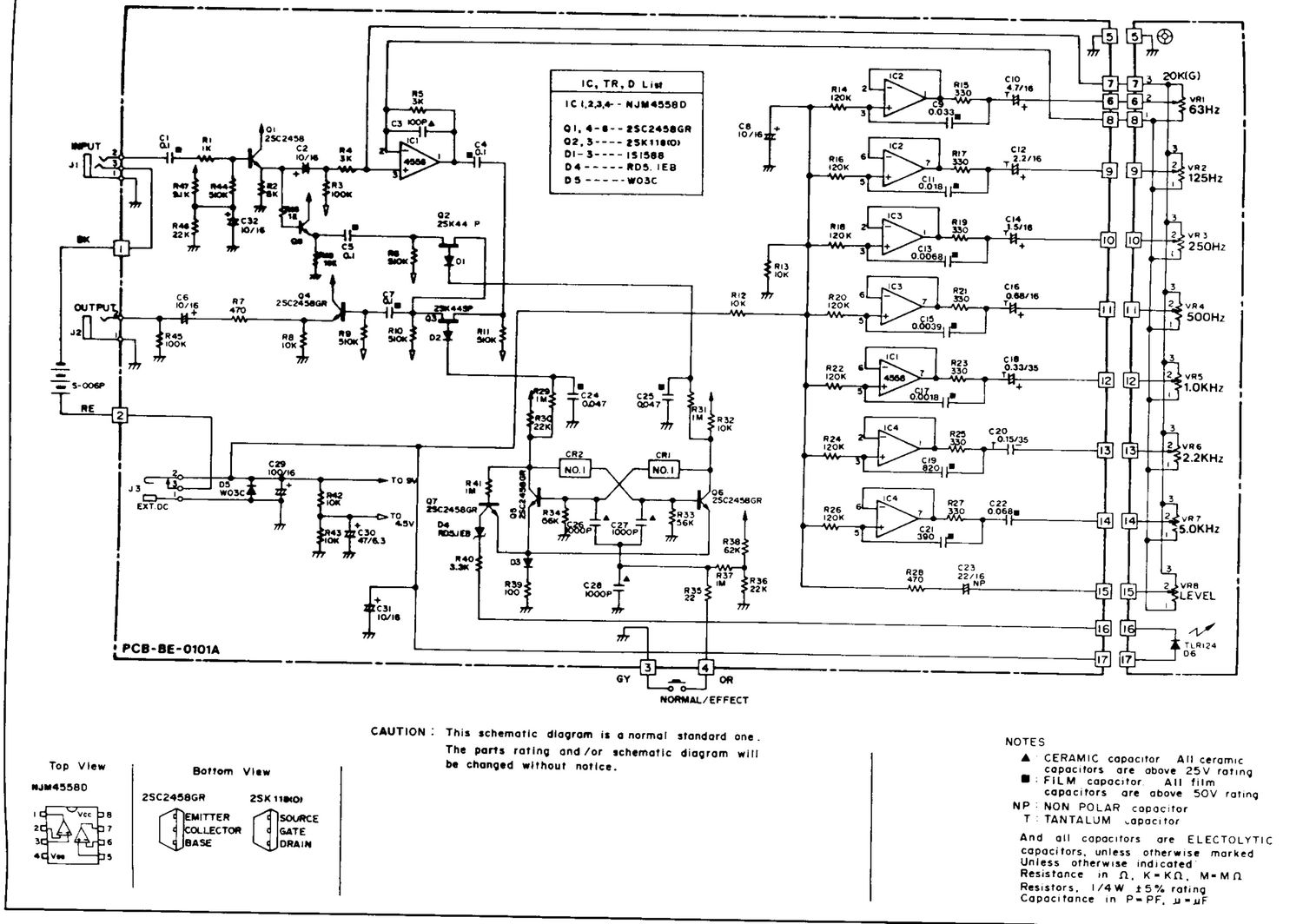 Ibanez GE 10 Graphic EQ Schematic