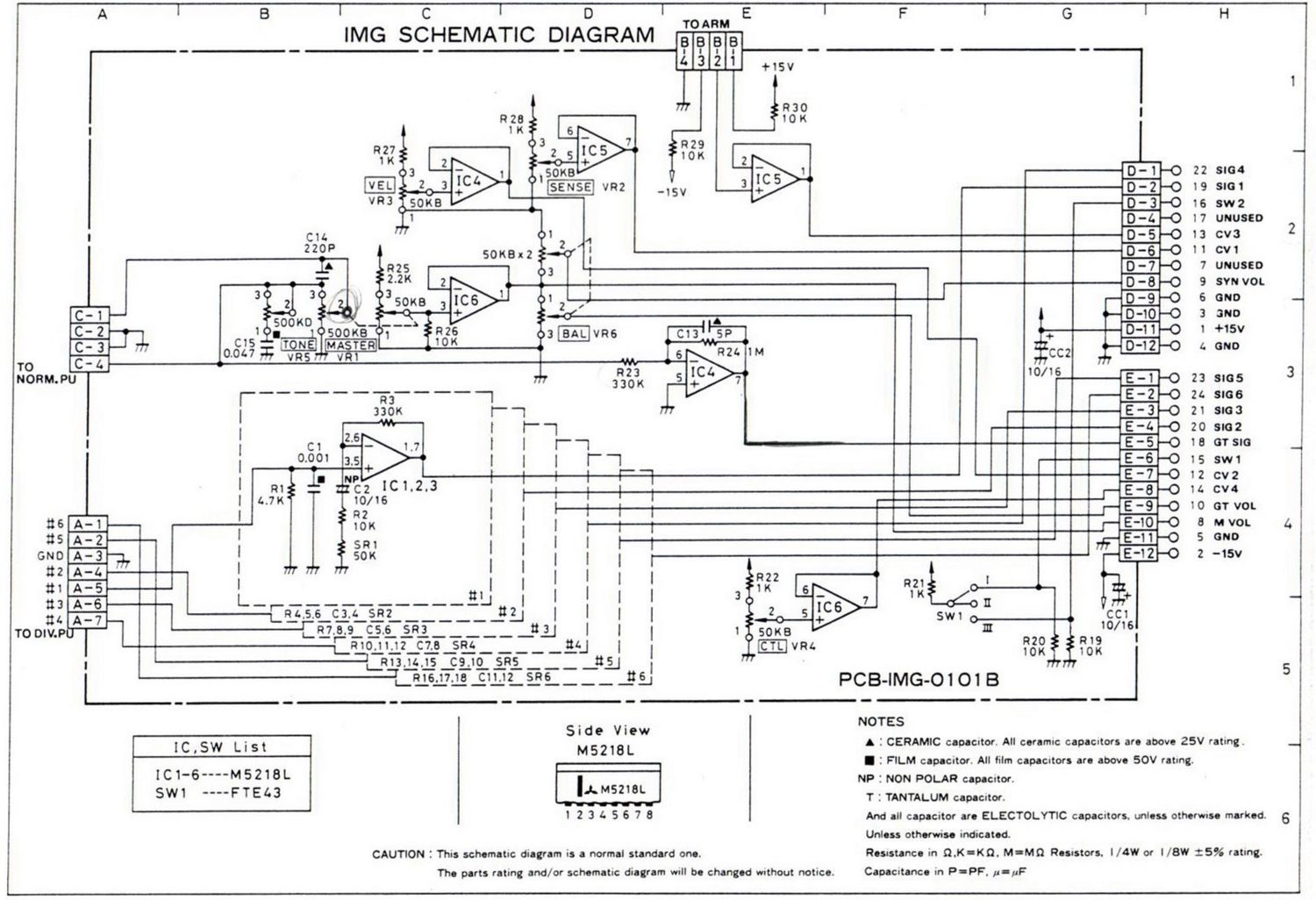 Ibanez IMG Midi Guitar Schematic