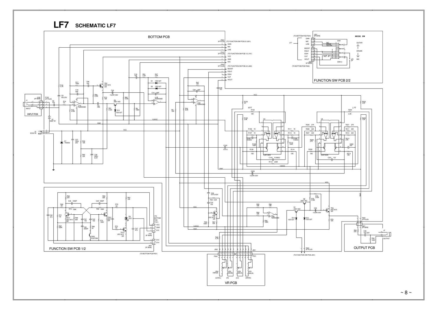 Ibanez LF 7 Distortion Schematic