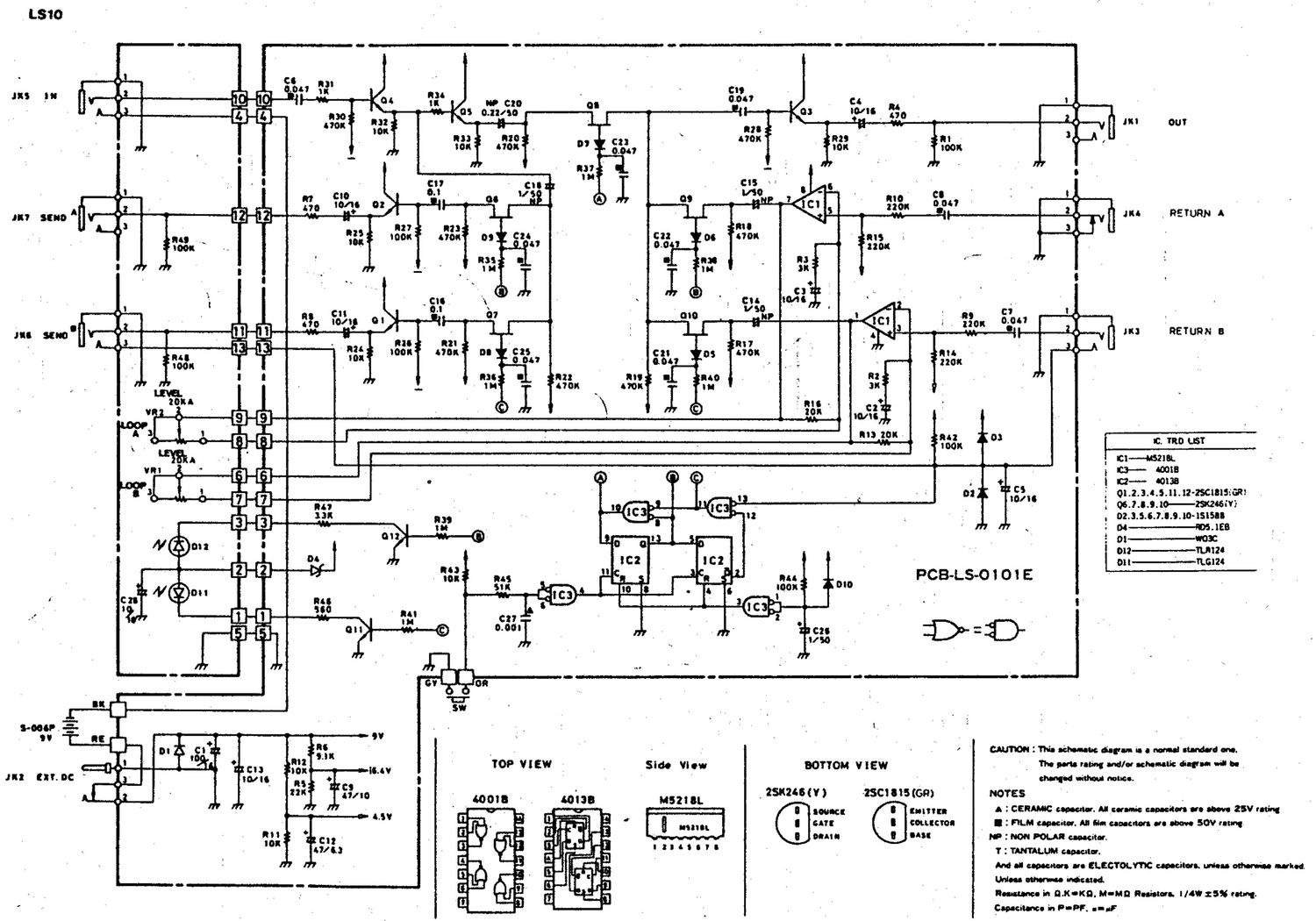 Ibanez LS 10 Loop Select Schematic