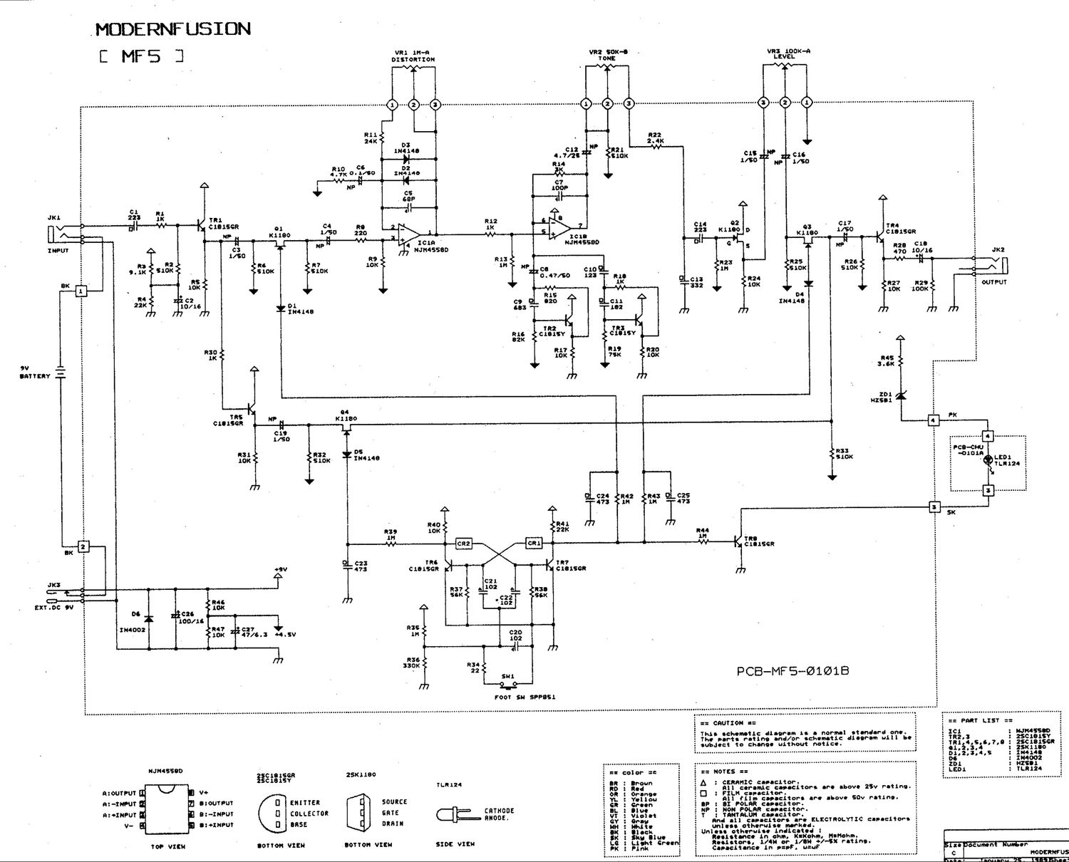 Ibanez MF 5 Modern Fusion Schematic